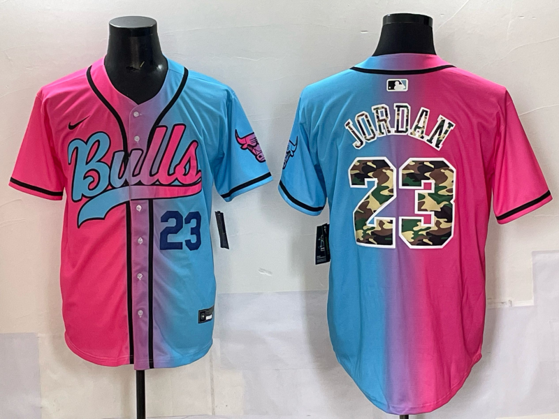 Men Chicago Bulls Nike 23 Jordan Blue pink NBA 2025 Jersey style 006